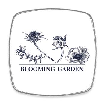 Blühender Garten  - Viereckiger Kühlschrankmagnet - Weiß - Vorne
