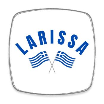 Larissa Griechische Flaggen - Viereckiger Kühlschrankmagnet - Weiß - Vorne