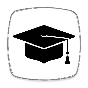 PhD Hat Graduation Icon - Square fridge magnet - white - Front