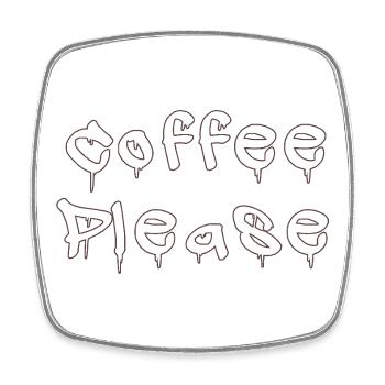 COFFEE_PLEASE - Viereckiger Kühlschrankmagnet - Weiß - Vorne