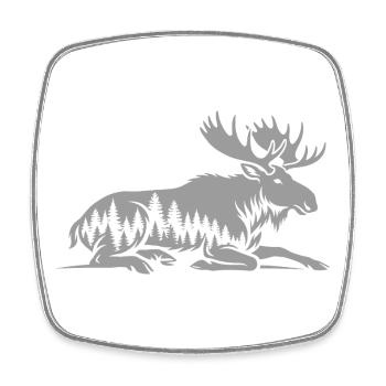 Elk - Square fridge magnet - white - Front