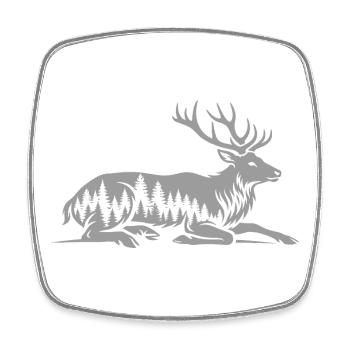 Cerf - Magnet carré - blanc - Devant