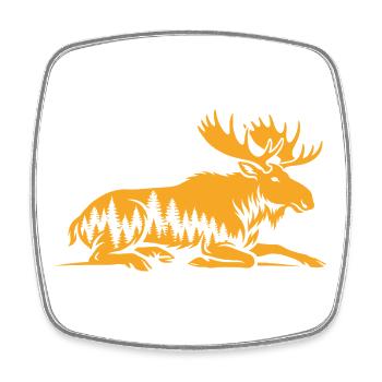Elk - Square fridge magnet - white - Front