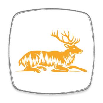 Deer - Square fridge magnet - white - Front