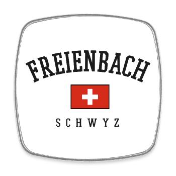 Freienbach Schwyz Schweizer Flagge - Viereckiger Kühlschrankmagnet - Weiß - Vorne