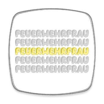Geschenk für Feuerwehrfrau - Viereckiger Kühlschrankmagnet - Weiß - Vorne