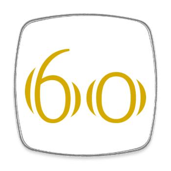 60. 60 JAHRE. 60-JÄHRIGES JUBILÄUM. 60. GEBURTSTAG. - Viereckiger Kühlschrankmagnet - Weiß - Vorne