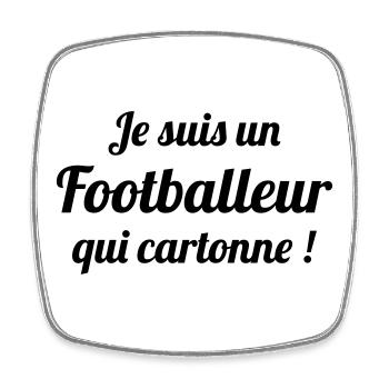 Footballeur Qui Cartonne : Affichez Votre Niveau - Magnet carré - blanc - Devant