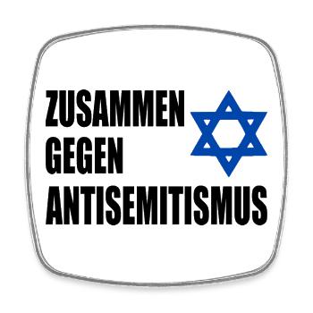 zusammen gegen antisemitism - Viereckiger Kühlschrankmagnet - Weiß - Vorne