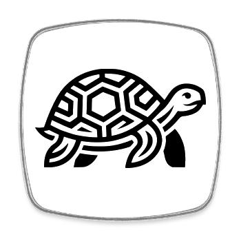 tortoise - Square fridge magnet - white - Front