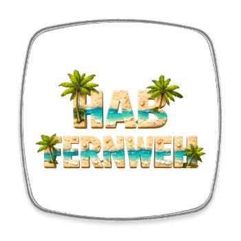 Hab Fernweh – Strand, Insel und Palmen - Viereckiger Kühlschrankmagnet - Weiß - Vorne