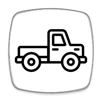 Lkw - Viereckiger Kühlschrankmagnet - Weiß - Vorne