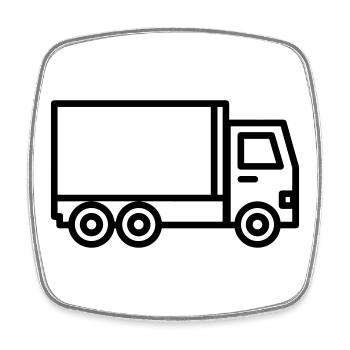 Lkw - Viereckiger Kühlschrankmagnet - Weiß - Vorne