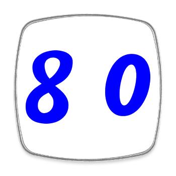 80. 80 JAHRE. 80. JUBILÄUM. 80-JAHRES-JUBILÄUM. - Viereckiger Kühlschrankmagnet - Weiß - Vorne