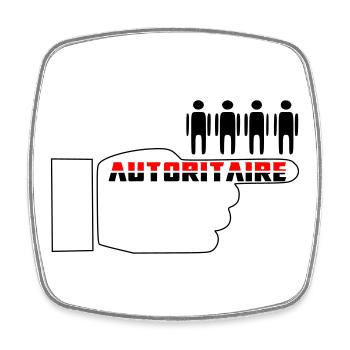 Authoritarian fist - Square fridge magnet - white - Front