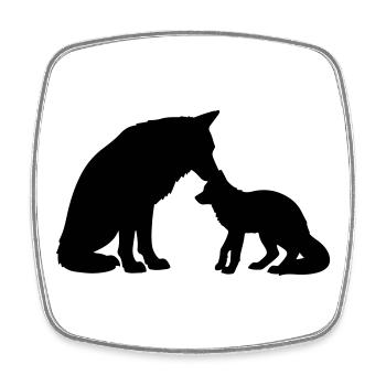 T-shirt Loup Famille - Wolf Family Bond - Magnet carré - blanc - Devant