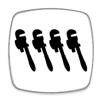 Water Pump Pliers - Square fridge magnet - white - Front