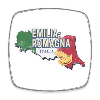 Emilia Romagna in Italien Vintage Region Souvenir - Viereckiger Kühlschrankmagnet - Weiß - Vorne