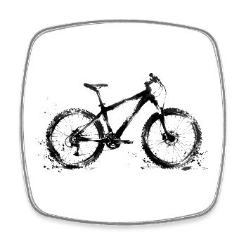Mountainbike Illustration mit Ink Effekt - Viereckiger Kühlschrankmagnet - Weiß - Vorne