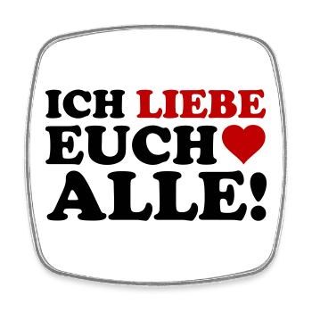 Liebe Herz Motiv - Viereckiger Kühlschrankmagnet - Weiß - Vorne
