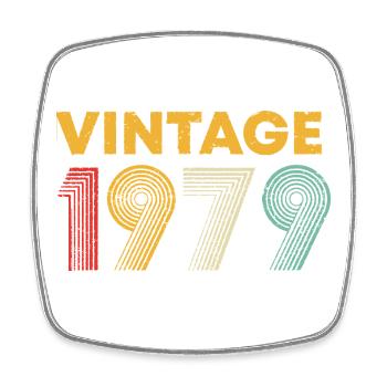 Vintage 1979 Retro Rings - Square fridge magnet - white - Front