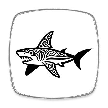 Requin maori - Magnet carré - blanc - Devant