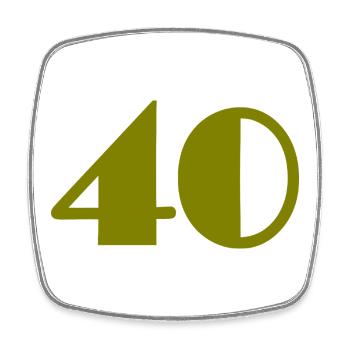 40. 40 ANS. 40e ANNIVERSAIRE. ANNIVERSAIRE 40 ANS. - Magnet carré - blanc - Devant