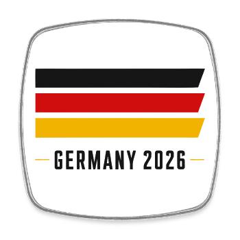 Germany_2026 - Viereckiger Kühlschrankmagnet - Weiß - Vorne