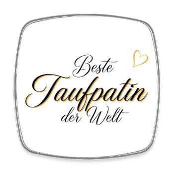 Edles Geschenk für die Taufpatin - Viereckiger Kühlschrankmagnet - Weiß - Vorne