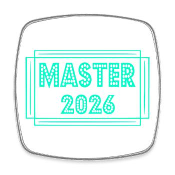 Diplôme 2026 Master - Magnet carré - blanc - Devant