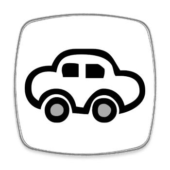 Voiture - Magnet carré - blanc - Devant