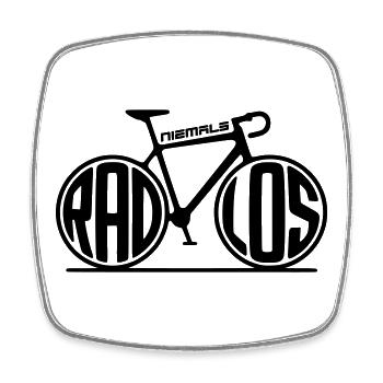 Fahrrad - Niemals radlos - Viereckiger Kühlschrankmagnet - Weiß - Vorne