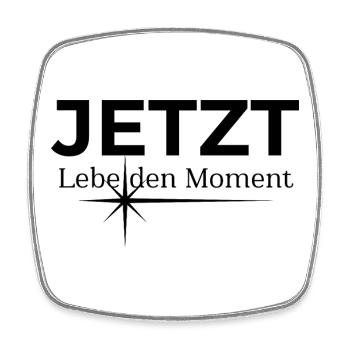 JETZT – Lebe den Moment - Viereckiger Kühlschrankmagnet - Weiß - Vorne