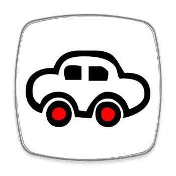 Car - Square fridge magnet - white - Front