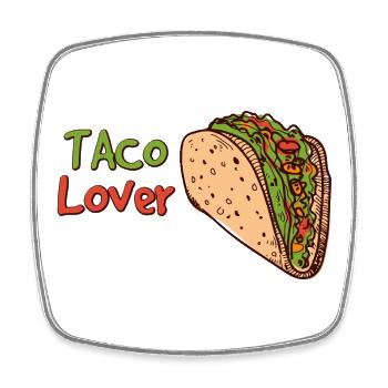 Taco Lover – Plaisir culinaire mexicain - Magnet carré - blanc - Devant