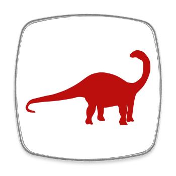 Brontosaurus Silhouette - Viereckiger Kühlschrankmagnet - Weiß - Vorne