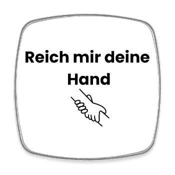 Zusammenhalt: Reich mir deine Hand - Viereckiger Kühlschrankmagnet - Weiß - Vorne