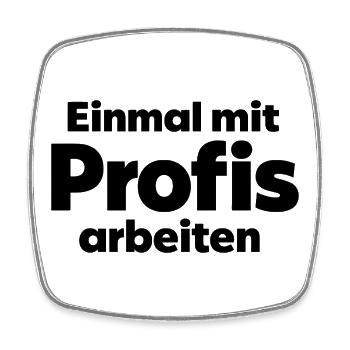 Einmal mit Profis arbeiten - Arbeit Handwerk - Viereckiger Kühlschrankmagnet - Weiß - Vorne