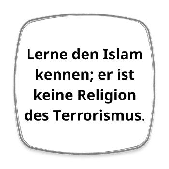 Islam kennenlernen: Frieden statt Vorurteile - Viereckiger Kühlschrankmagnet - Weiß - Vorne