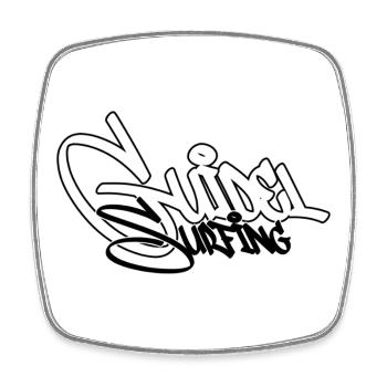Surfen Graffiti Schwarz - Viereckiger Kühlschrankmagnet - Weiß - Vorne
