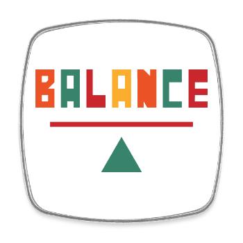 Balance color palette over line - Square fridge magnet - white - Front