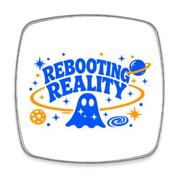 REBOOTING REALITY - Viereckiger Kühlschrankmagnet - Weiß - Vorne