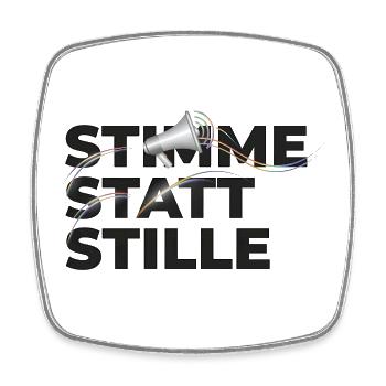 Voice Instead of Silence Saying Activism Megaphone - Square fridge magnet - white - Front