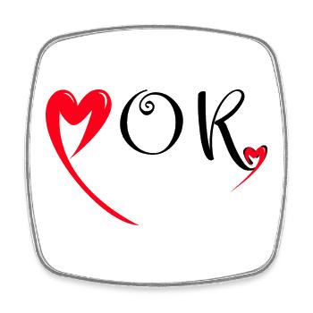 Happy Birthday Mom Red Heart Love Mothers Mor - Square fridge magnet - white - Front