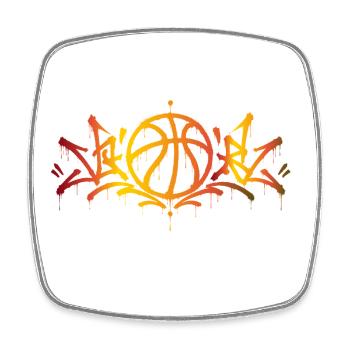 Basketball Graffiti Streetball Urban Style - Square fridge magnet - white - Front