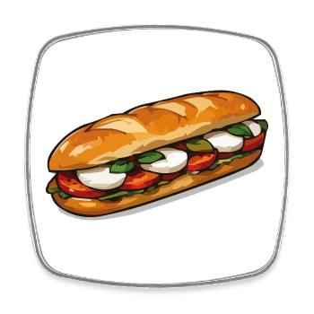 Freshly Sandwich Art - Square fridge magnet - white - Front
