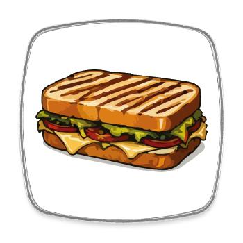 CheeseSandwich Cartoon Illustration - Square fridge magnet - white - Front