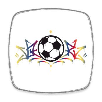 Football Graffiti Art de rue Motif urbain de football - Magnet carré - blanc - Devant