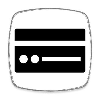 Kreditkarten-Silhouette - Viereckiger Kühlschrankmagnet - Weiß - Vorne
