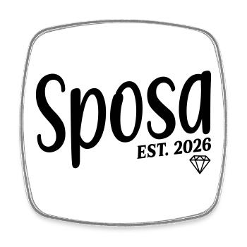 Italienische Braut 2026 - Viereckiger Kühlschrankmagnet - Weiß - Vorne